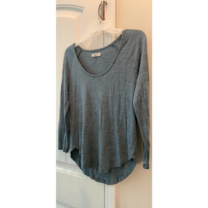 New! Madewell women’s cotton tunic shirt w 3/4” sleeve slate blue‎ size small